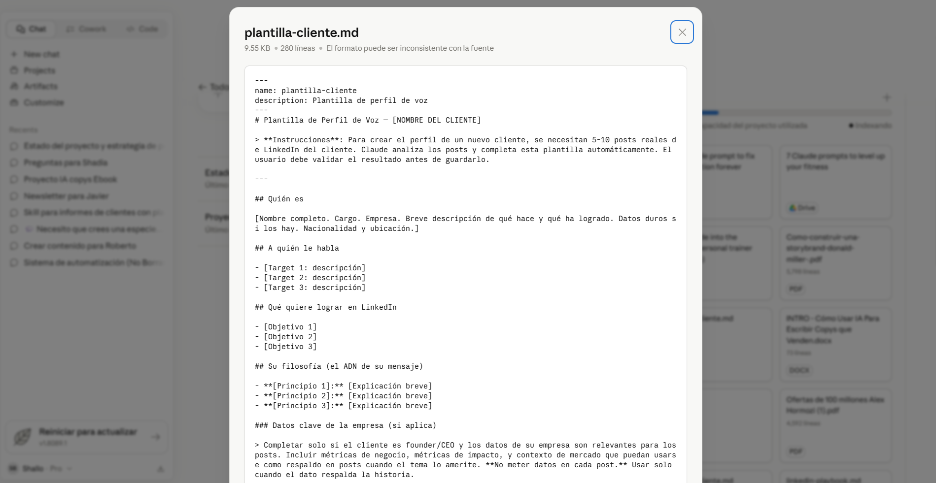 Perfil de voz en Claude
