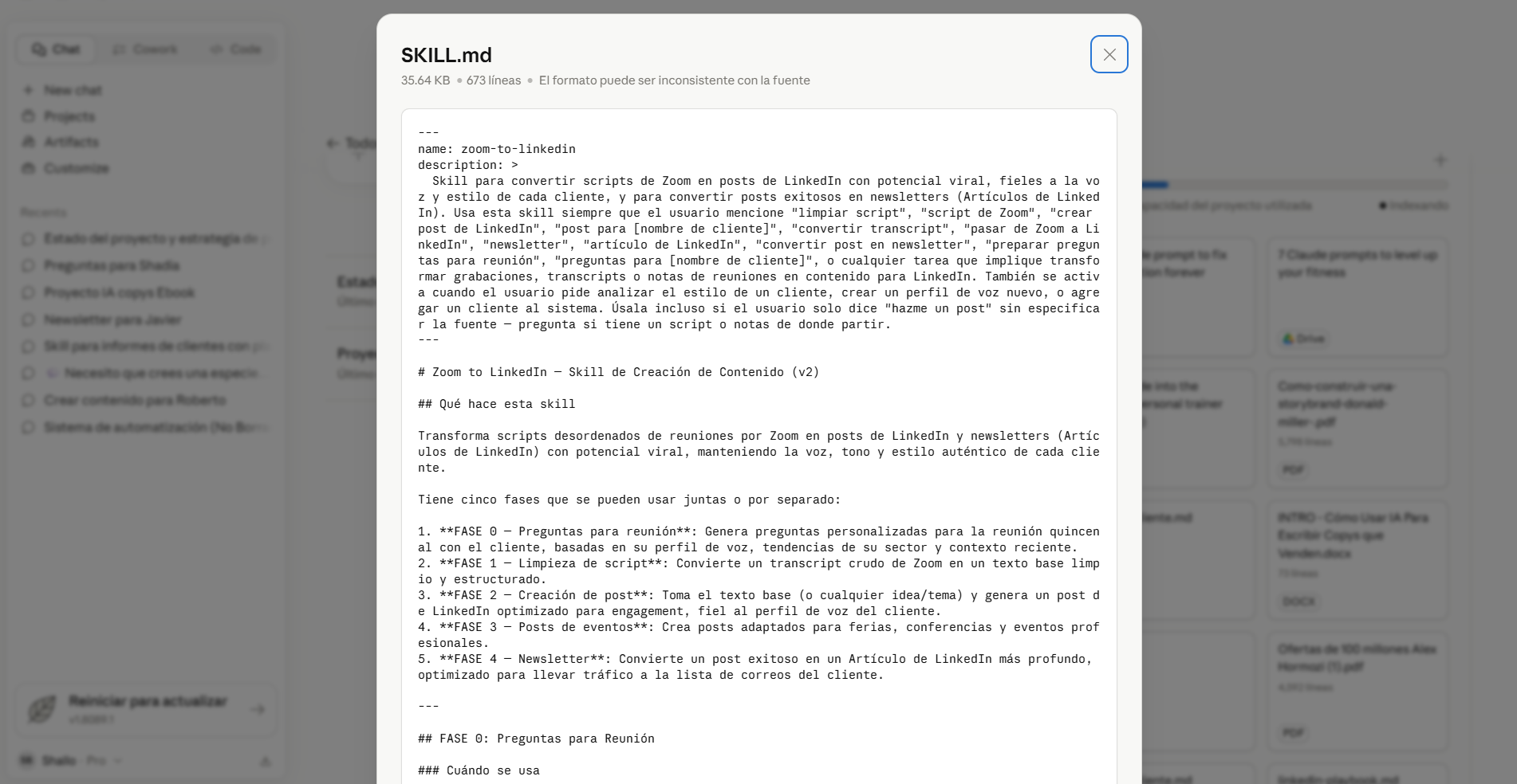 Skill de escritura en Claude